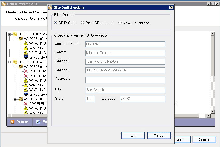 Batch Synch - Preview - Billto override 1